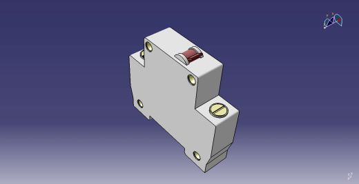 单极断路器模块CATIA V5 R17 DISJUNTOR单极模块中的标清C6 2P模型缩略图